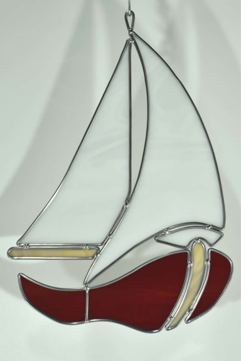 Segelboot Karte Rot – Filigrane Papier-Segelboot-Karte Als Maritime Dekoration Oder Geschenk, Ca. 18 X 15 Cm